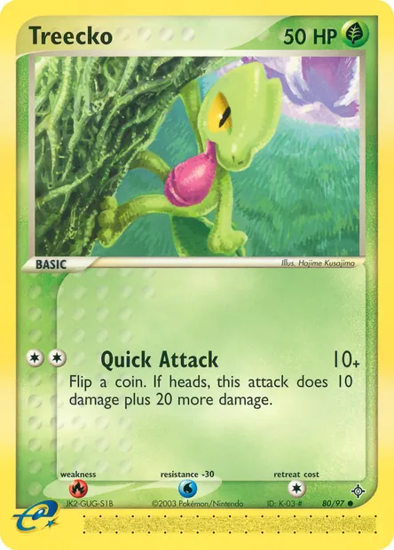 Treecko, Pokémon card DR 80 — Dragon set