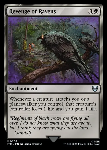 Revenge of Ravens, Magic card LTC 207 — Tales of Middle-earth Commander set