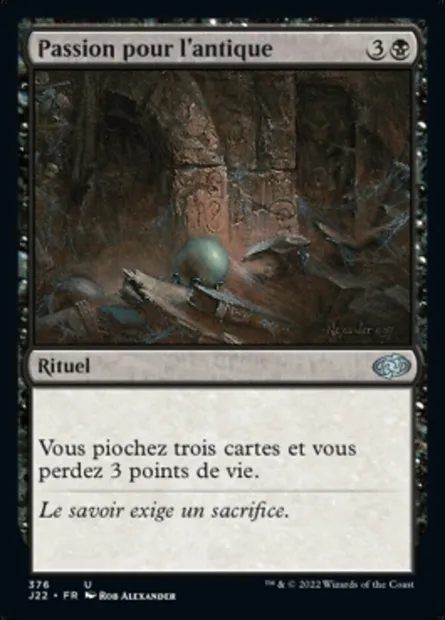 Passion pour l'antique, carte Magic J22 376 — extension Jumpstart 2022
