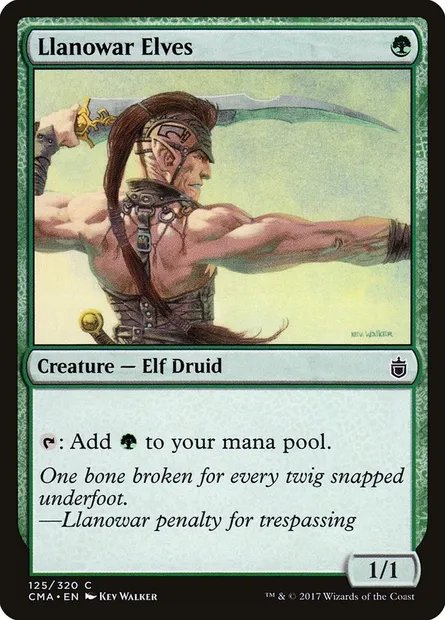 Llanowar Elves, Magic card CMA 125 — Commander Anthology set