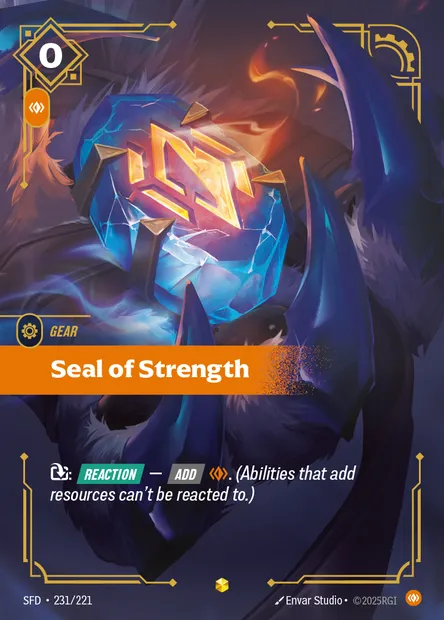 Seal of Strength, Riftbound card SFD 231 — Spiritforged set