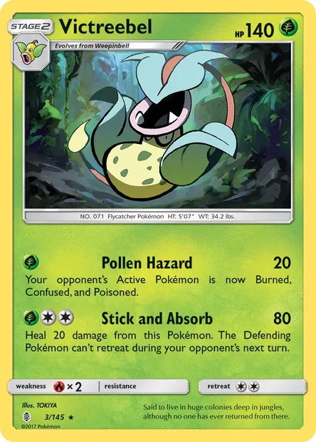 Victreebel, Pokémon card GRI 3 — Guardians Rising set