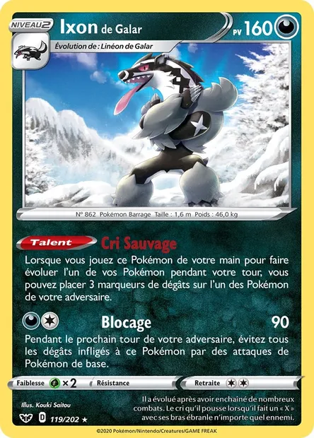 Ixon de Galar, carte Pokémon SSH 119 — extension Épée et Bouclier