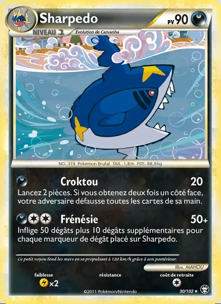 Sharpedo, carte Pokémon TM 30 — extension Triomphant