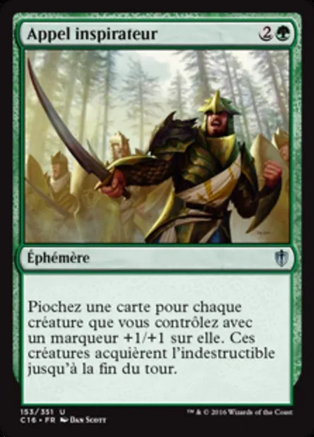 Appel inspirateur, carte Magic C16 153 — extension Commander 2016