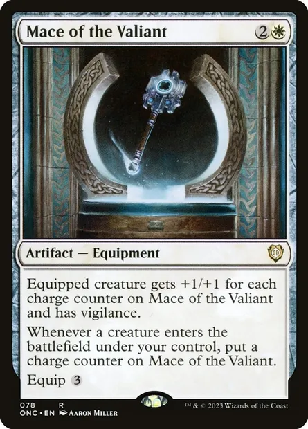 Mace of the Valiant, Magic card ONC 78 — Phyrexia: All Will Be One Commander set