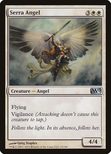Serra Angel, Magic card M12 33 — Magic 2012 set