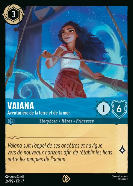 Vaiana - Aventurière de la terre et de la mer, carte Disney Lorcana P2-026 — extension P2