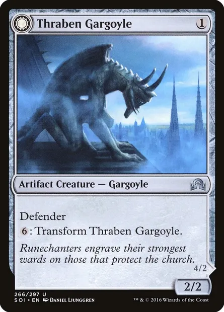 Thraben Gargoyle // Stonewing Antagonizer, Magic card SOI 266 — Shadows over Innistrad set