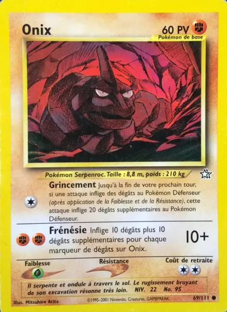 Onix, carte Pokémon NG 69 — extension Neo Genesis