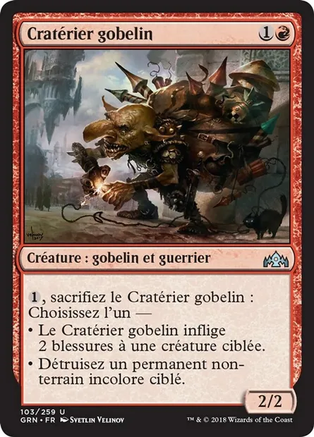 Cratérier gobelin, carte Magic GRN 103 — extension Les Guildes de Ravnica