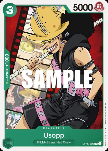 Usopp, One Piece card OP02-028 — PARAMOUNT WAR set