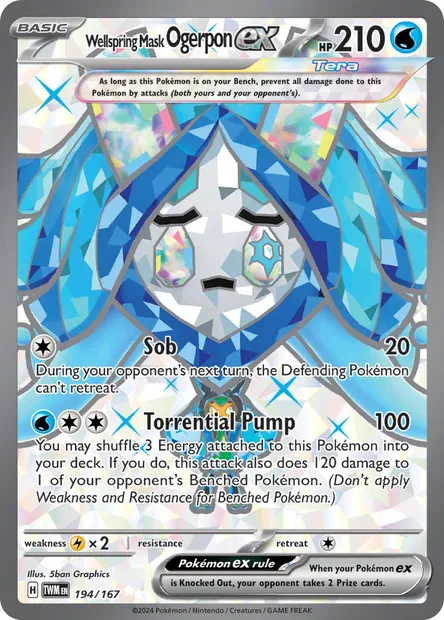 Wellspring Mask Ogerpon ex, Pokémon card TWM 194 — Twilight Masquerade set