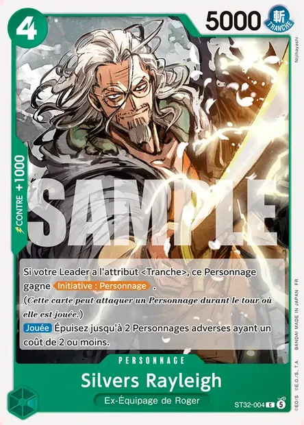 Silvers Rayleigh, carte One Piece ST32-004 — extension VERT Roronoa Zoro