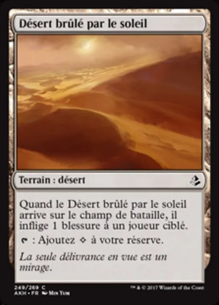 Désert brûlé par le soleil, carte Magic AKH 249 — extension Amonkhet