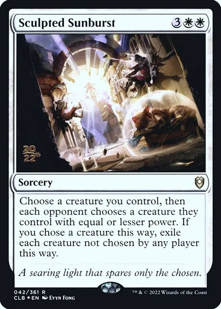 Éclat du soleil sculpté, carte Magic PCLB 42s — extension Battle for Baldur's Gate Promos