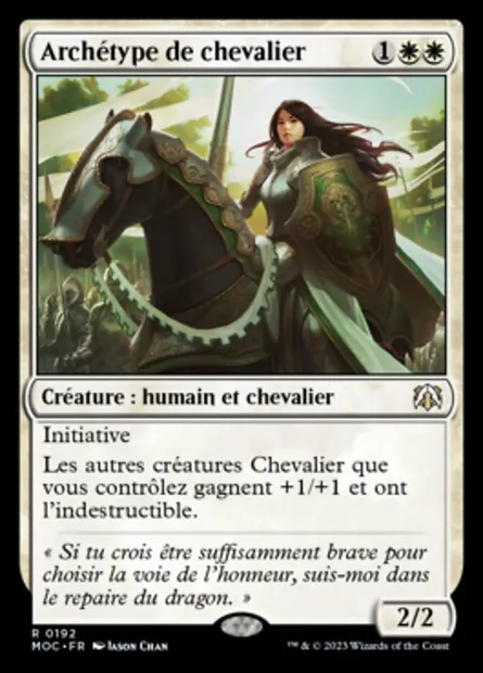 Archétype de chevalier, carte Magic MOC 192 — extension March of the Machine Commander