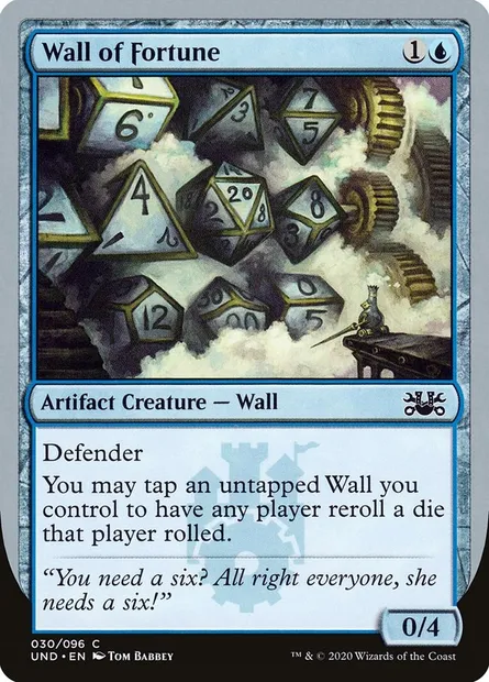 Wall of Fortune, carte Magic UND 30 — extension Unsanctioned