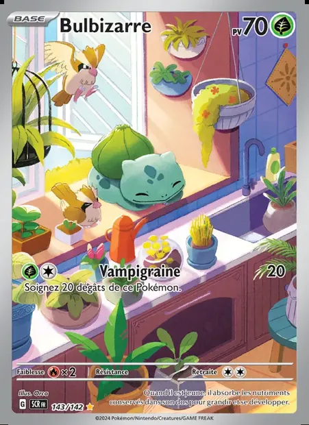 Bulbizarre, carte Pokémon SCR 143 — extension Couronne Stellaire