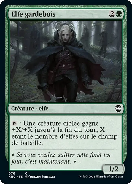 Elfe gardebois, carte Magic KHC 76 — extension Kaldheim Commander