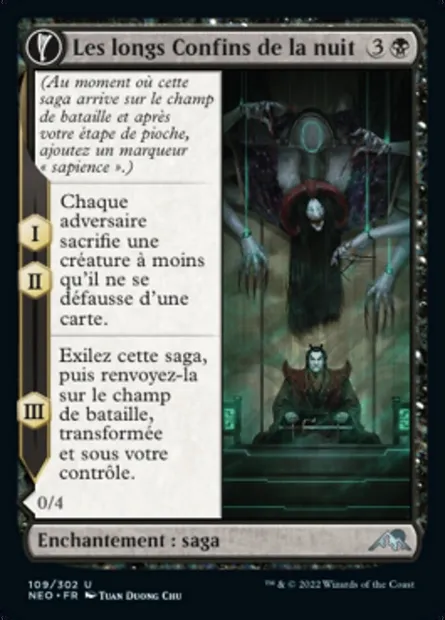 Les longs Confins de la nuit // Animus des Confins de la nuit, carte Magic NEO 109 — extension Kamigawa: La Dynastie Néon
