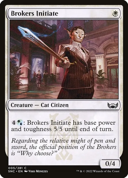 Brokers Initiate, Magic card SNC 5 — Streets of New Capenna set