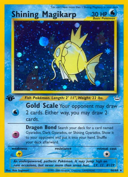 Shining Magikarp, Pokémon card NR 66 — Neo Revelation set