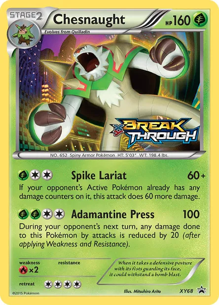 Chesnaught, Pokémon card XY 68 — XY Black Star Promos set