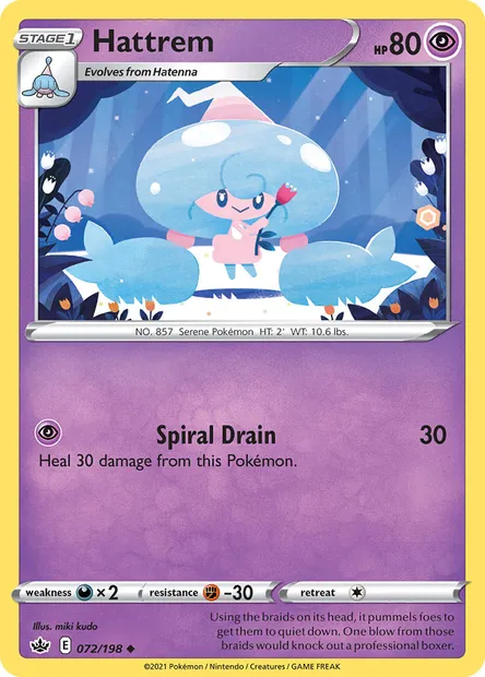 Hattrem, Pokémon card CRE 72 — Chilling Reign set