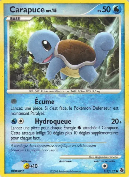 Carapuce, carte Pokémon SW 112 — extension Merveilles Secrètes