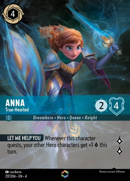 Anna - True-Hearted, Disney Lorcana card CH4-217 — Ursula's Return set