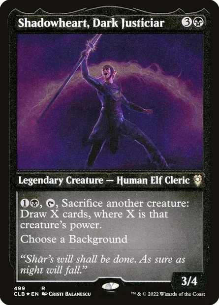 Shadowheart, Dark Justiciar, Magic card CLB 499 — Commander Legends: Battle for Baldur's Gate set