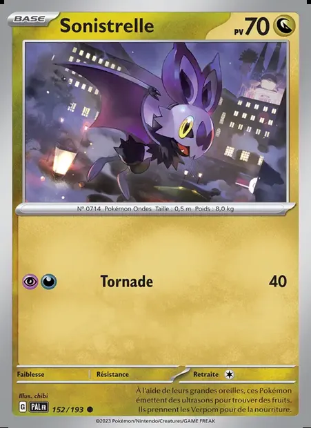Sonistrelle, carte Pokémon PAL 152 — extension Évolutions à Paldea