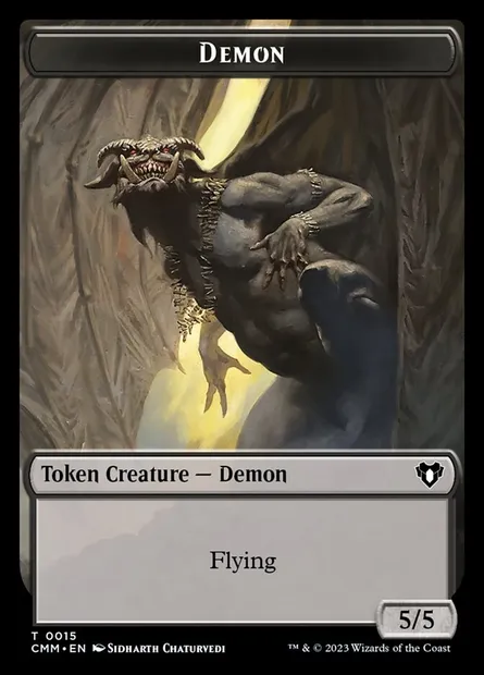 Demon, carte Magic TCMM 15 — extension Commander Masters Tokens