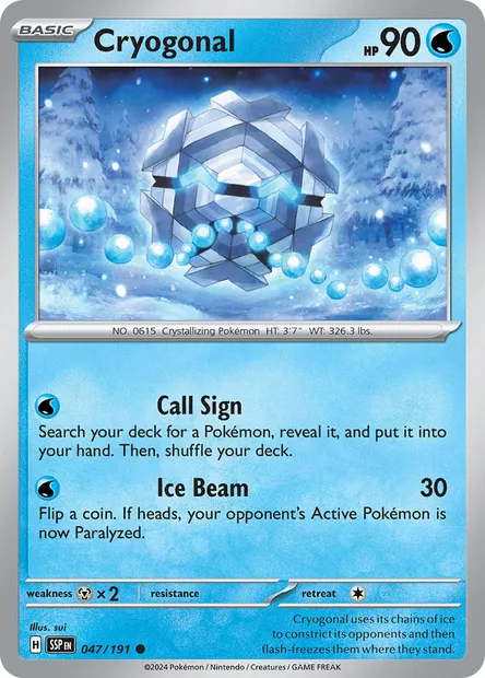 Cryogonal, Pokémon card SSP 047 — Surging Sparks set