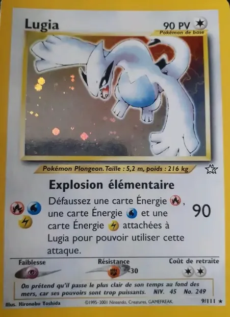 Lugia, carte Pokémon NG 9 — extension Neo Genesis