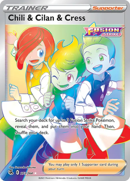 Chili & Cilan & Cress, Pokémon card FST 273 — Fusion Strike set
