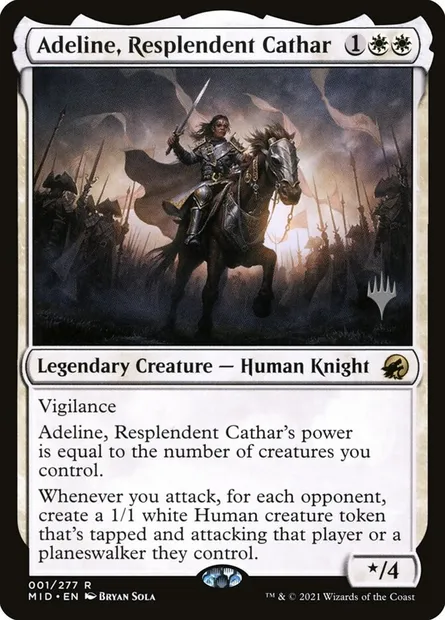 Adeline, Resplendent Cathar, Magic card PMID 1p — Innistrad: Midnight Hunt Promos set