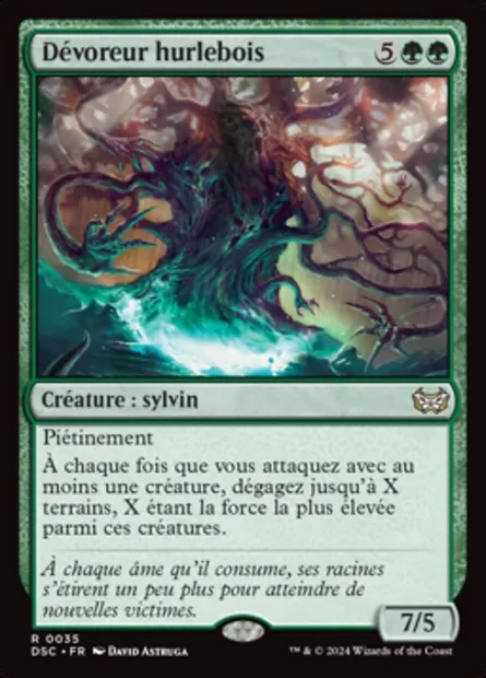 Dévoreur hurlebois, carte Magic DSC 35 — extension Duskmourn: House of Horror Commander