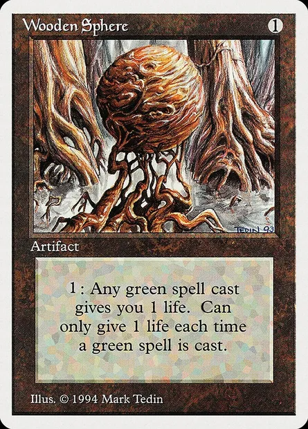 Sphère de bois, carte Magic SUM 281 — extension Summer Magic / Edgar