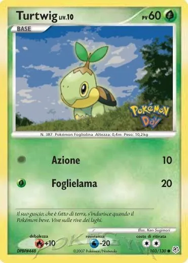 Turtwig Lv.10, carte Pokémon UNP 103-2 — extension Unnumbered Promos