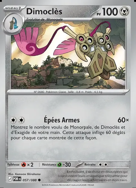 Dimoclès, carte Pokémon POR 057 — extension Équilibre Parfait