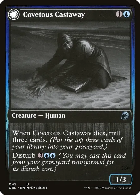 Covetous Castaway // Ghostly Castigator, Magic card DBL 45 — Innistrad: Double Feature set