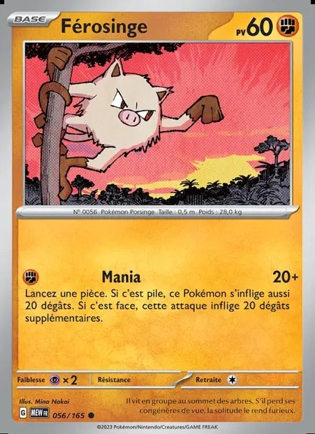 Férosinge, carte Pokémon MEW 056 — extension 151