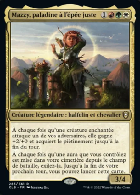 Mazzy, paladine à l'épée juste, carte Magic CLB 283 — extension Commander Légendes : la bataille de la Porte de Baldur