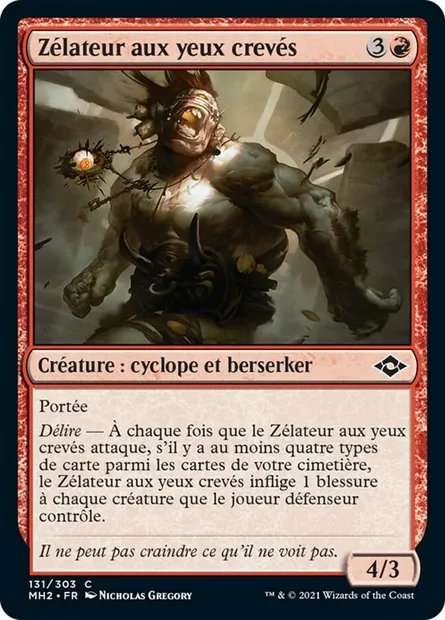 Zélateur aux yeux crevés, carte Magic MH2 131 — extension Horizons du Modern 2