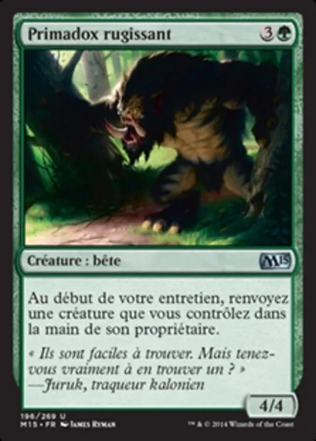 Primadox rugissant, carte Magic M15 196 — extension Magic 2015
