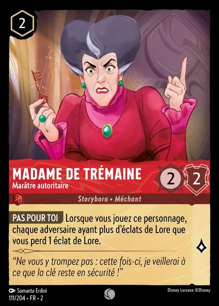 Madame de Trémaine - Marâtre autoritaire, carte Disney Lorcana CH2-111 — extension L'Ascension des Floodborn