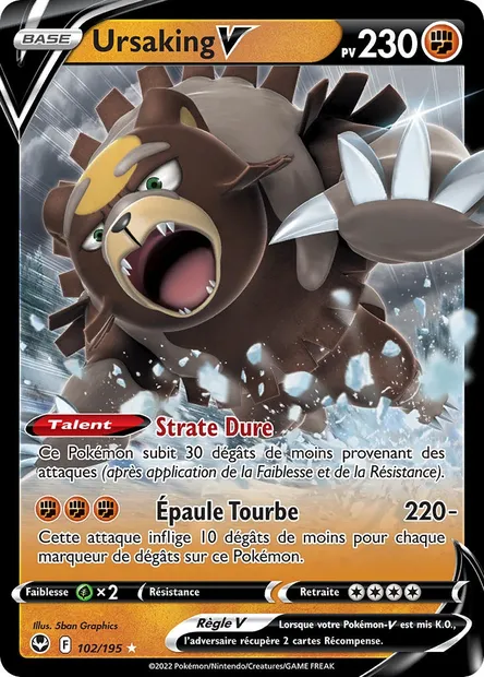 Ursaking V, carte Pokémon SIT 102 — extension Tempête Argentée