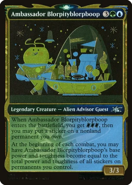 Ambassador Blorpityblorpboop, carte Magic UNF 505 — extension Unfinity